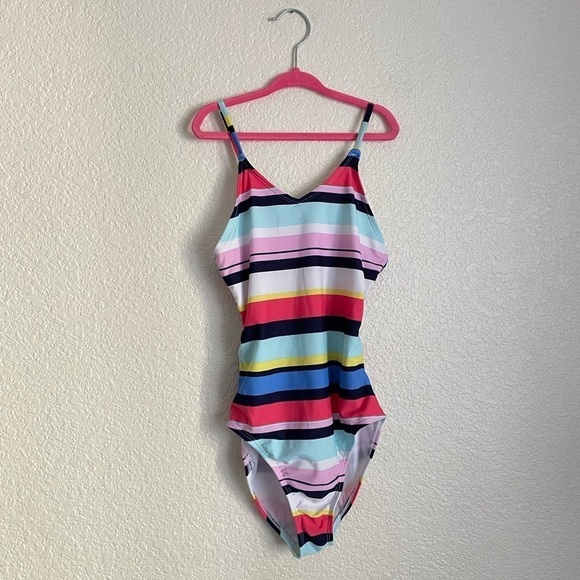 GAP Girl’s One Piece Striped Swimsuit L - Picture 2 of 11